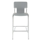 Avenue Six 26" Dorado Vinyl with Chrome Base Counter Stools, Grey, 2 Pack-Grey Vinyl