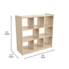 Flash Furniture Bright Beginnings Commercial Grade 8 Section Modular Wooden Classroom Open Storage, Safe, Kid Friendly - Natural-Resists Yellowing, Stains, and Scratches