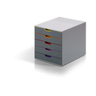 Durable - Boîte de rangement de bureau à 5 tiroirs VARICOLOR - Gris-Empilable
