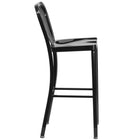 Flash Furniture 30" High Black Metal Indoor-Outdoor Barstool with Vertical Slat Back-Vertical Slat Back