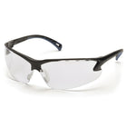 Pyramex Venture 3 Safety Eyewear Glasses, Clear Lens, Black Frame, 12 Pack-12/pack