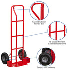 Flash Furniture Heavy Duty Metal Chiavari Stack Chairs Dolly - 2 Pack-Heavy Duty Red Powder Coated Frame Finish