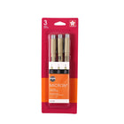 Sakura Pigma Micron Design Pens - #01, #03, #05 - Black - Set of 3-Contains 3 fine line pens