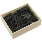 JAM Paper Wood Clothing Pin Clips, Small, 7/8, Black, 2 Packs of 50, 100 Total (230729131a)-.875in