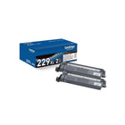 Brother TN229XL High-Yield Toner Cartridge - Black - 2 Pack-Toner produces premium, laser-quality prints in rich, sharp tones and vivid colours that won't fade or smudge