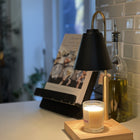 HABITU Height-Adjustable Candle Warmer Lamp with Lavender Candle - Black-Timer switch & dimmer switch, custom height adjustable, deluxe lavender candle