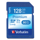 Verbatim 128 GB UHS-I V10 U1 Class 10 Premium SDXC Memory Card-UHS-I Interface, U1 speed rated