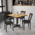 Flash Furniture Eclipse Series Vertical Back Black Metal & Walnut Wood Restaurant Chair with Black Vinyl Seat-Welded Joint Assembly