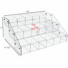 Eddie's Three Level Counter Display - 16"L x 11-3/4"W x 7"H - Clear-16" D x 11-3/4" W x 7" H