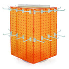 Azar Interlock Peg Tower with Revolving Base and Hooks - 14" x 14" x 20" - Orange-Sold in multiples of: 1