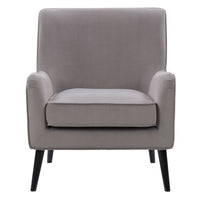 CorLiving LSS-301-C Elwood Modern Accent Chair in Grey-Beautifully upholstered in soft luxe velvet fabric