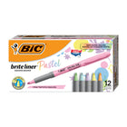 BIC Brite Liner Grip Pastel Highlighters - Chisel Tip - Assorted Colours - 12 Pack-FUN AND TRENDY: BIC highlighters in new pastel colours are fun, also ideal for doodling and colouring