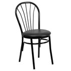Flash Furniture HERCULES Series Fan Back Metal Chair - Black Vinyl Seat-500 lb. Weight Capacity