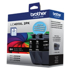 Brother Genuine LC401XL2PKS High-Yield Black Ink Cartridge - 2 Pack-Intelligently engineered to work in seamless unison with your Brother inkjet printer