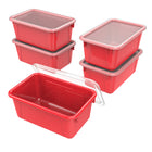 Storex Small Cubby Bin with Cover - Classroom Red-Fits most children's' shoes