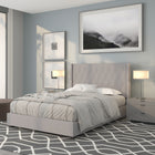 Flash Furniture Riverdale Full Size Tufted Upholstered Platform Bed - Light Grey Fabric-Light Grey Fabric Upholstery