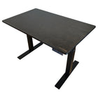 Uncaged Ergonomics 48" RISE-UP Electric Height Adjustable Desk - Black Bamboo-Tabletop is solid black bamboo with a black steel frame