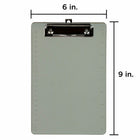 JAM Paper Small Plastic Memo Clipboards with Low Profile Metal Clip - 6" W x 9" H - Smoke Grey - 12 Pack-Our clipboards feature a durable metal clip for securing papers that has a sturdy long-lasting spring.