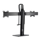 IntekView Easy Adjust Freestanding Double Monitor Stand-Height adjustment for better position, easy to grip wrist for height adjustment