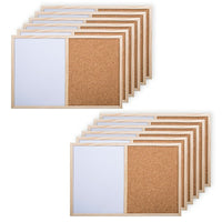 CTG Brands Small Half Cork and Half White Board, 11.5 x 17.5", White, Wood, Beige, 12 Pack-Set: comes with two round metal hangers for easy horizontal and vertical wall display