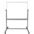 Luxor 48" x 48" Mobile Double-Sided Magnetic Whiteboard-1" aluminum frame gives board a sleek look, magnetic surface operates as a bulletin board area for additional communication