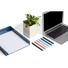 Poppin Flat Top Retractable Ballpoint Pen – Assorted – 12 Pack-2 each of Wine, Dusty Rose, Blush, Sky, Teal, and Navy