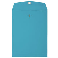 JAM Paper 9 x 12 Open End Catalog Envelopes with Clasp Closure, Brite Hue Blue, 100 Pack (73821)-Blue
