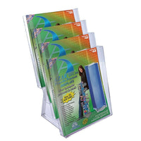 Azar Displays 4-Tier Letter Size Modular Brochure Holder For Counter, 2 Pack (252311)-Use on counter top for printed material