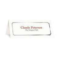 St. James Classic Place Cards - 1-3/4 x 4-1/4" - Laser/Inkjet Printable - White - Silver Foil - 60 Pack-Premium 65 lb cover paper, classic silver foil