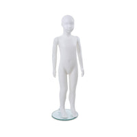 Can-Bramar  Child Abstract Unbreakable Mannequin - Glass Base - Age 3-4 Years - Blown White (PL-K12)-Straight Arms for Easy Dressing