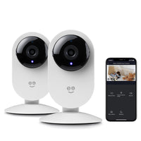 Geeni Glimpse 1080p HD Smart Security Cameras - White - 2 Pack-Fixed Security Camera