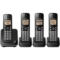 Panasonic KXTGC384B 4-Handset Cordless Phone, Black-4-Handset system; Expandable up to 6 Handsets