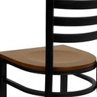 Flash Furniture HERCULES Series Black Ladder Back Metal Restaurant Chair - Cherry Wood Seat-Welded Joint Assembly