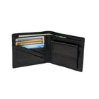 Ashlin Genuine Leather Hilston Men's Billfold Wallet with Coin Purse, Black-Black - midnight