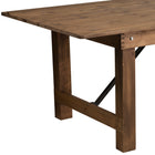 Flash Furniture HERCULES Series 8' x 40" Rectangular Antique Rustic Solid Pine Folding Farm Table-4" Thick Apron underneath Top