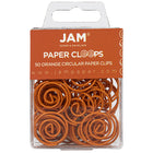 JAM Paper Circular Coloured Papercloops, Orange Round Paper Clips, 5 Packs of 50, 250 Total (21827540g)-Size: 6"