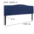 Flash Furniture Cambridge Tufted Upholstered King Size Headboard - Navy Fabric-Headboard Size: 77.75''W x 3''D x 24''H