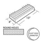 Azar Displays 0.63" Diameter 36 Round Slot Lipstick and Mascara Tray For Pegboard, 2 Pack (225523)-Clear