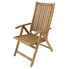 Cathay Importers Acacia Wood Five-Position Folding Arm Chair, Natural (EC-20-0005)-Cottage/country design