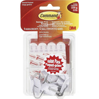 Command Small Wire Hooks - 1/2 lb Capacity - 9 Pack-These multipurpose adhesive hooks are ideal for many uses