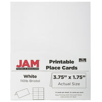 JAM Paper Printable Place Cards, 1.75 x 3.75, White Placecards, 2 Packs of 12 (2225916894g)-White