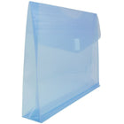 JAM Paper Plastic Envelopes with VELCRO Brand Closure, 2 Expansion, Letter Booklet, 9.75 x 13, Blue Poly, 12 Pack (218V2bu)-Opening: booklet