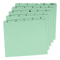 Pendaflex Heavyweight Green Alphabetic File Guides - Letter Size - 25 Pack-Oversized guides made from rigid 25pt. standard green pressboard