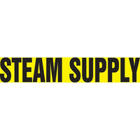 Self-Stick Vinyl Pipe Markers, Steam Supply, SI475, 5 Pack-Colour - Black on Yellow
