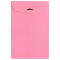 JAM Paper Brite Hue Open End Envelope with Clasp - 6" x 9" - Ultra Pink - 100 Pack-Colour: Ultra Pink