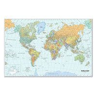 House Of Doolittle - Laminated World Map - 38" x 25"-Subject: Social studies