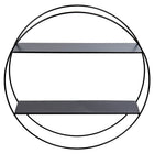 Truu Design Decorative Round Wall Shelf, 16 x 16 inches, Black-Display: easy installation, simply hang it on any wall in your house using the keyhole hooks