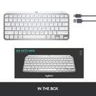 Logitech MX Keys Mini Minimalist Wireless Illuminated Keyboard - USB-C - Pale Grey-Multiple Computers, One Flow: Team the slim MX Keys Mini with MX Master 3 or MX Anywhere 3 and type across multiple computers or laptops in one fluid workflow