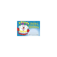 Trend Enterprises Recognition Awards, Happy Birthday (cake), 240 Pack (T-81017)-Size: 5 1/2"(L) x 8 1/2"(W)