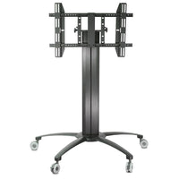 TygerClaw Mobile TV Stand for 32" - 55" TV, 39.4" x 22.7" x 43.3", Black-LCD Public Mobile Cart with 360 degrees rotation